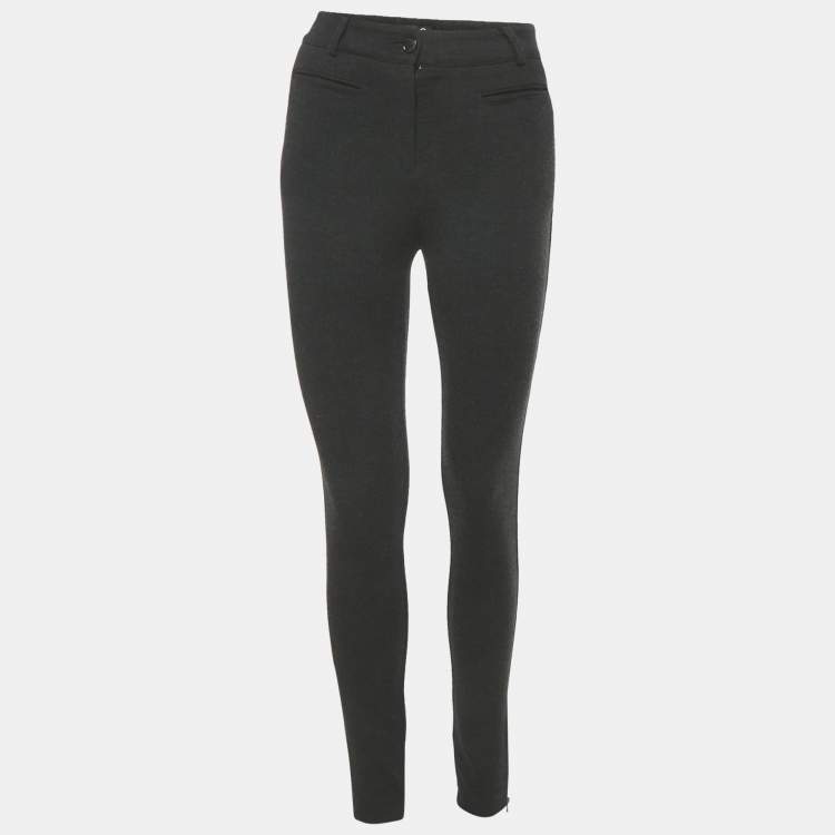 Pre Owned D&G Black Viscose Blend Stretch Slim Fit Trousers S 