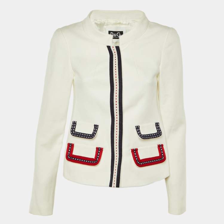 Pre Owned D&G Tri Color Cotton Front Pockets Breasted Blazer S
