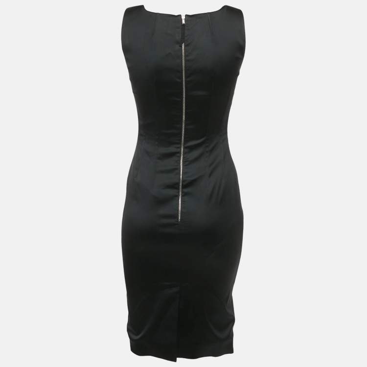 Pre Owned D&G Black Satin Sleeveless Short Dress S