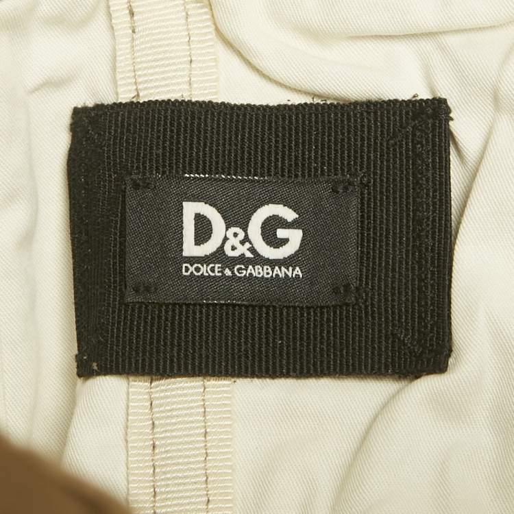 مملوكة مسبقًا D&G Beige Leather Vintage Eyelet Mini Cocktail Dress M