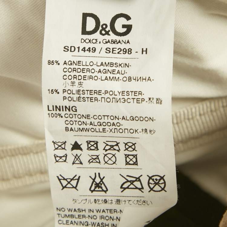 مملوكة مسبقًا D&G Beige Leather Vintage Eyelet Mini Cocktail Dress M