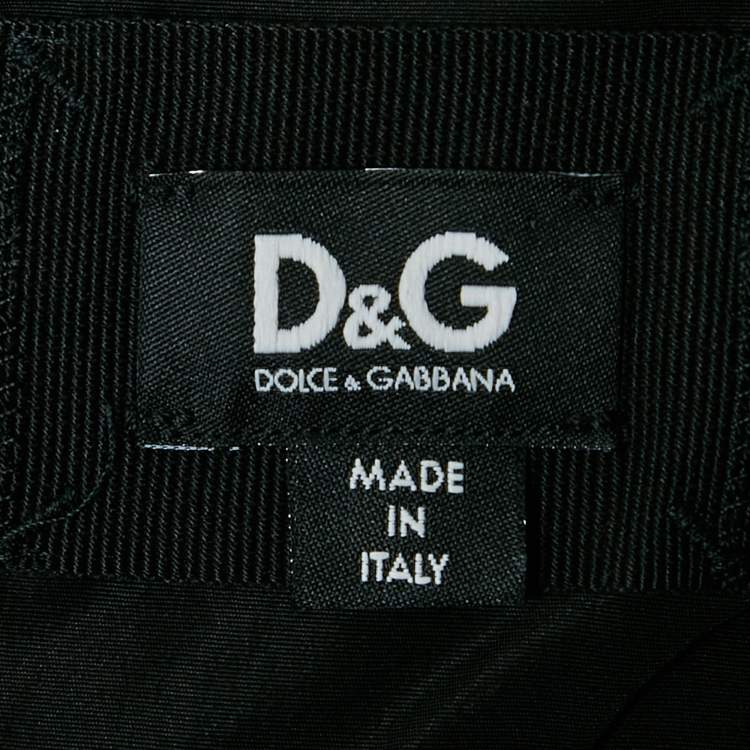 Pre Owned D&G Black Taffeta Plisse Flared Mini Dress M