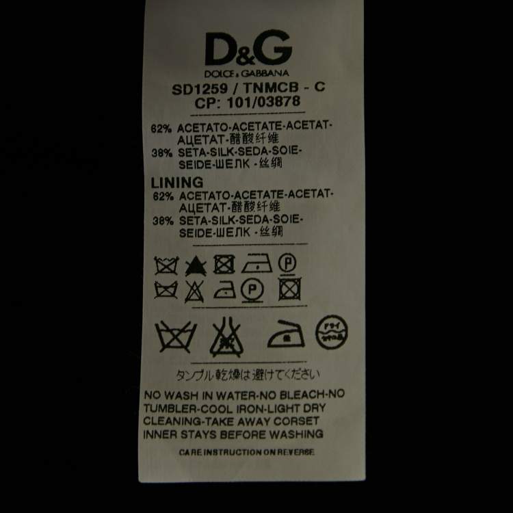 Pre Owned D&G Black Taffeta Plisse Flared Mini Dress M