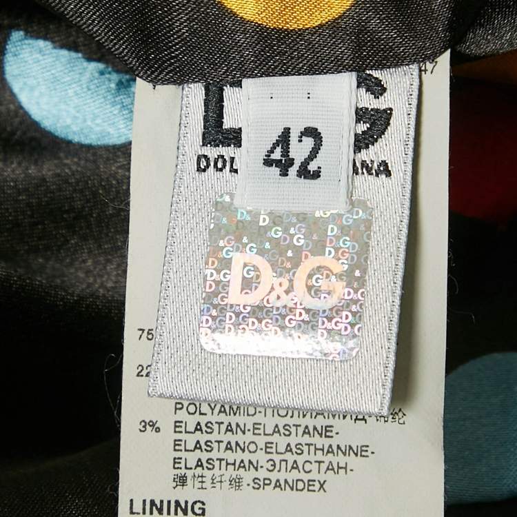 Pre Owned D&G Black Satin Strappy Sheath Dress M