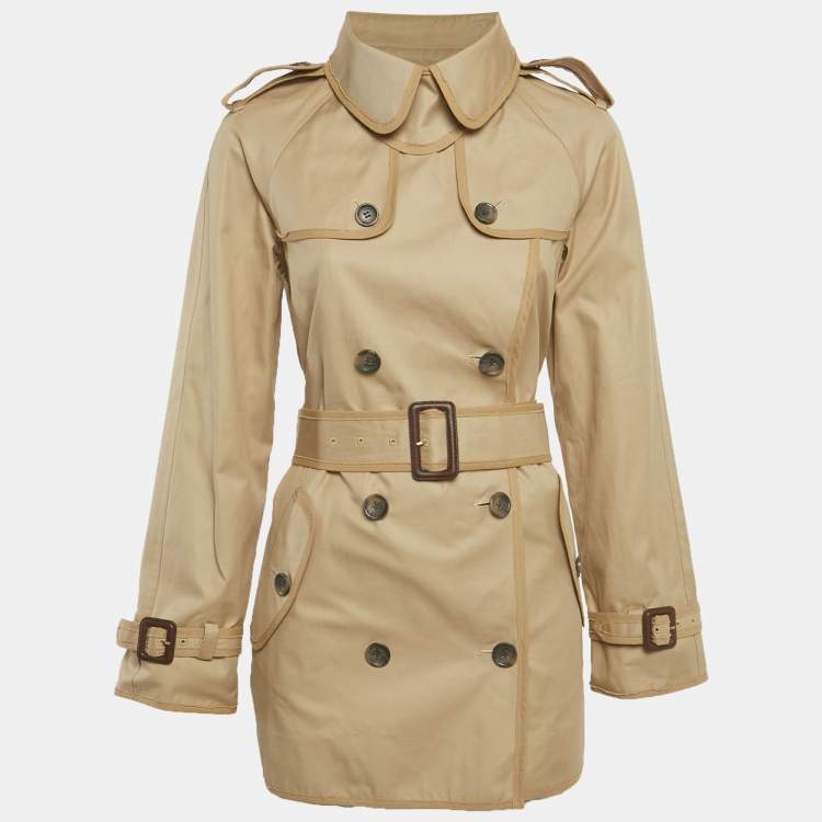 Pre Owned D&G Beige Gabardine Belted Short Coat S