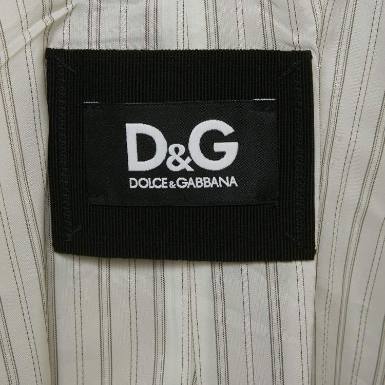 Pre Owned D&G Beige Gabardine Belted Short Coat S