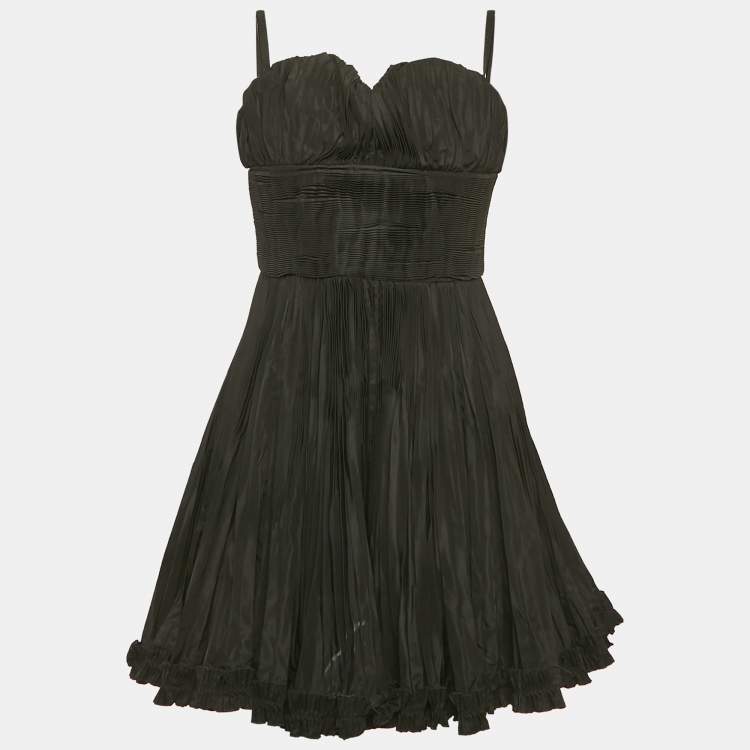 مملوكة مسبقًا D&G Black Silk Blend Strapless Mini Dress S