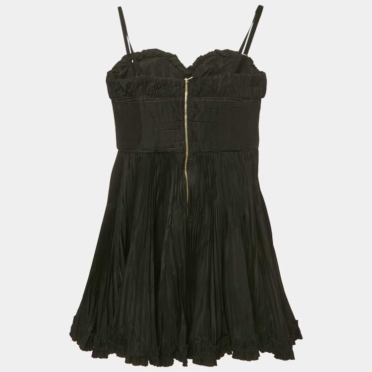 مملوكة مسبقًا D&G Black Silk Blend Strapless Mini Dress S