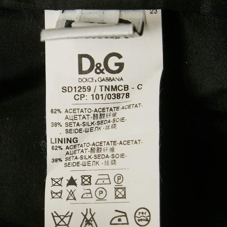 مملوكة مسبقًا D&G Black Silk Blend Strapless Mini Dress S