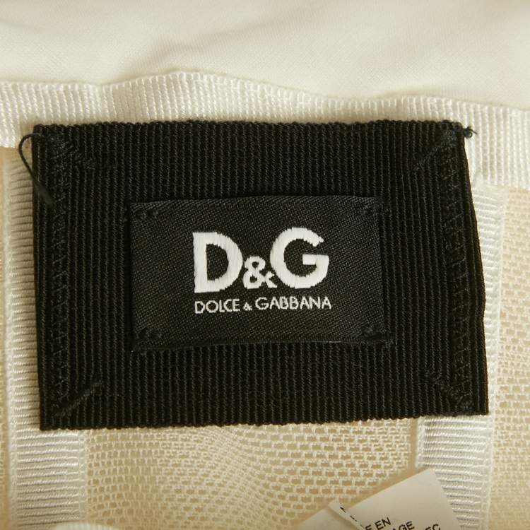 مملوكة مسبقًا D&G Cream Cotton & Lace Ruched Strapless Mini Dress S