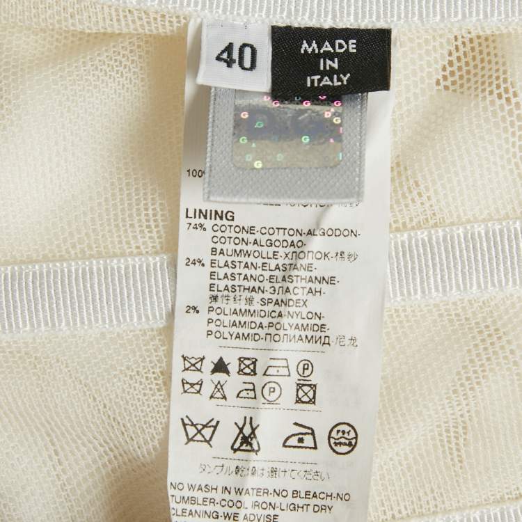 مملوكة مسبقًا D&G Cream Cotton & Lace Ruched Strapless Mini Dress S