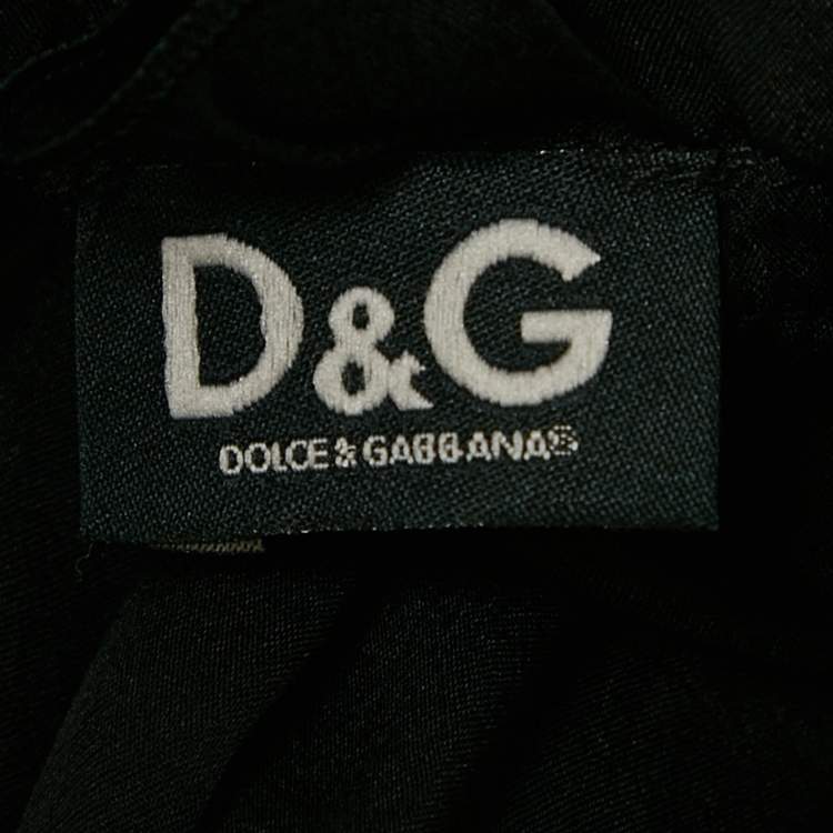 Pre Owned D&G Black Silk Tiered Mini Dress S