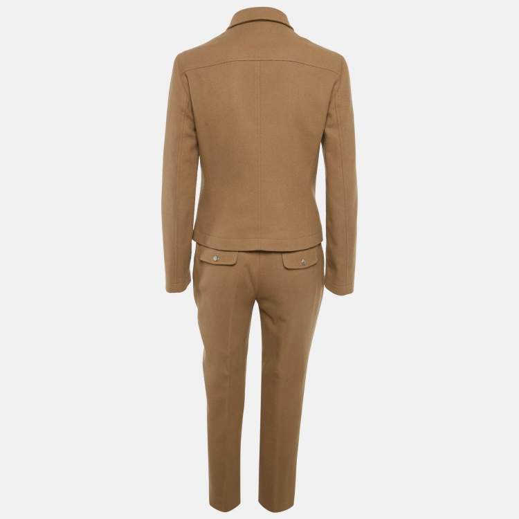 Pre Owned D&G Brown Wool Blend Jacket and Pants Set M