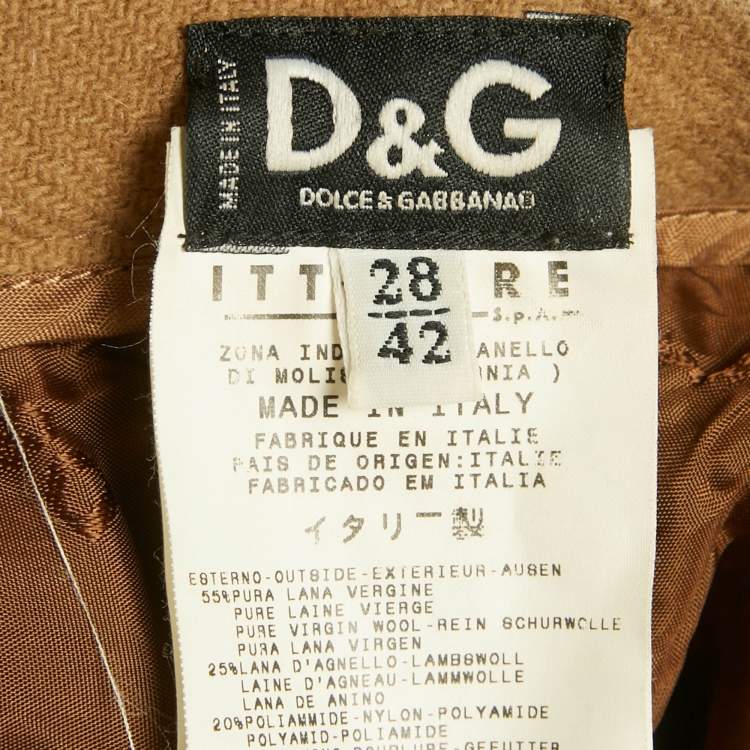 Pre Owned D&G Brown Wool Blend Jacket and Pants Set M