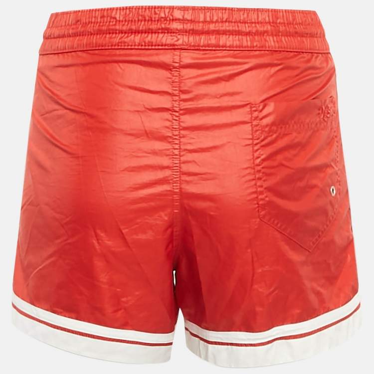 مملوكة مسبقًا D&G Beachwear Red Striped Synthetic Shorts M