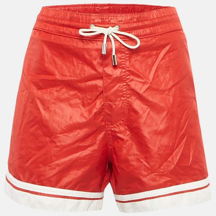 مملوكة مسبقًا D&G Beachwear Red Striped Synthetic Shorts M