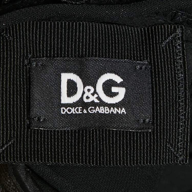 مملوكة مسبقًا D&G Black Stretch Crepe Frill Detail Mini Dress M