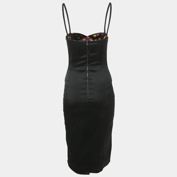 Pre Owned D&G Black Satin Strappy Sheath Dress S