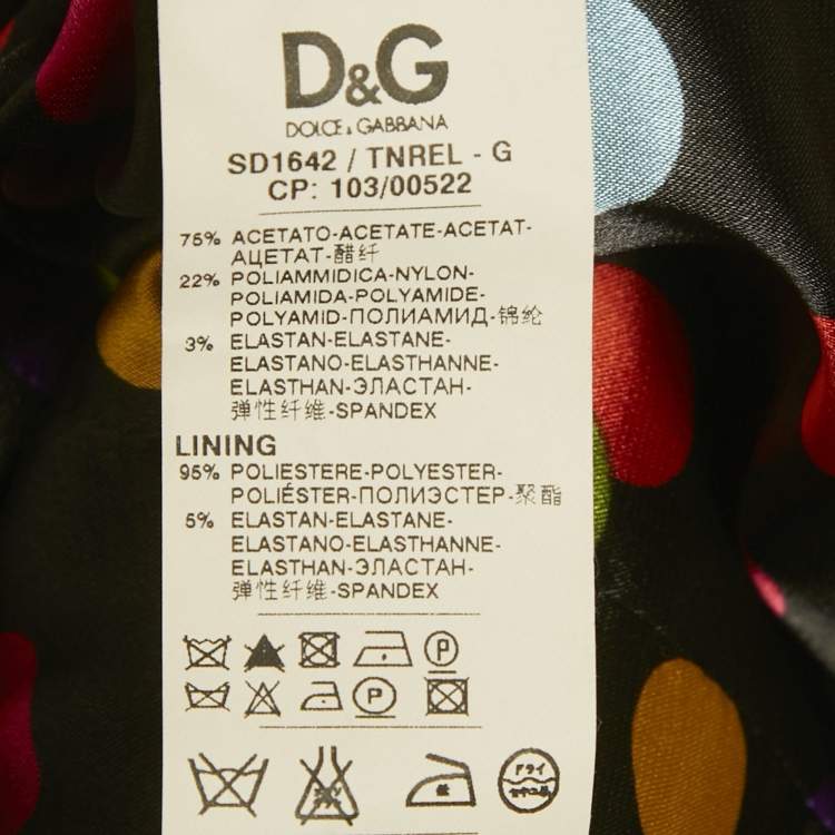 Pre Owned D&G Black Satin Strappy Sheath Dress S