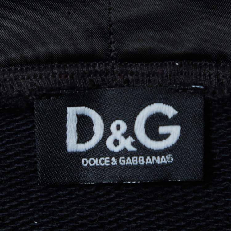 Pre Owned D&G Navy Blue Jersey "Change Your View" Hoodie L