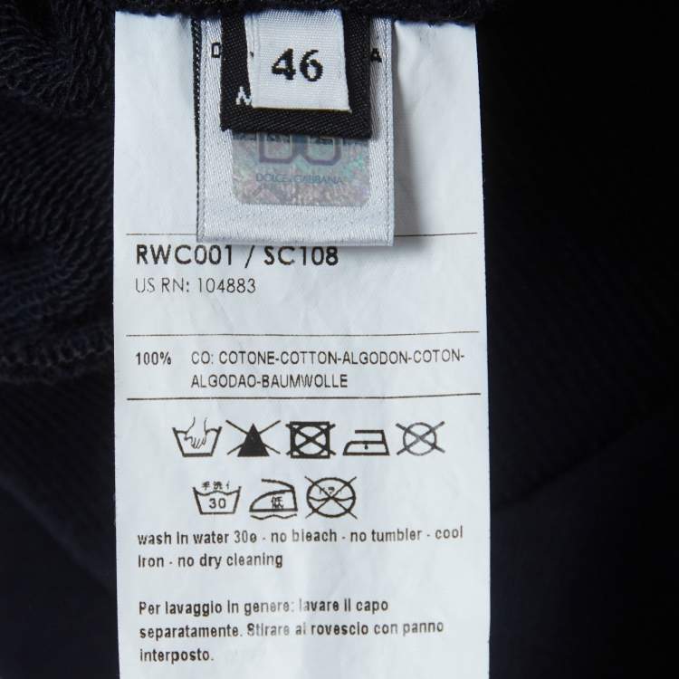 Pre Owned D&G Navy Blue Jersey "Change Your View" Hoodie L