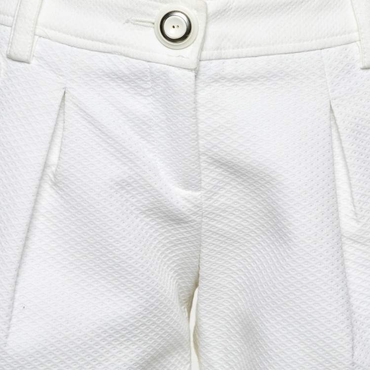 Pre Owned D&G White Cotton Button Detail Shorts S