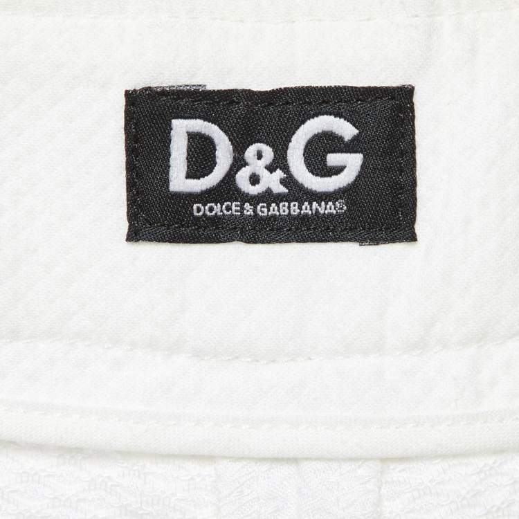 Pre Owned D&G White Cotton Button Detail Shorts S