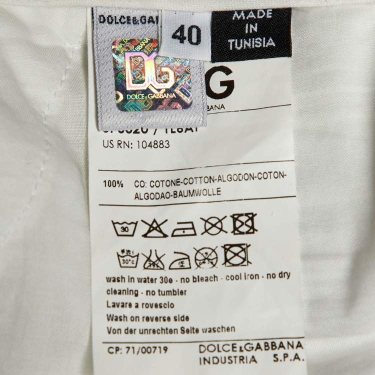 Pre Owned D&G White Cotton Button Detail Shorts S