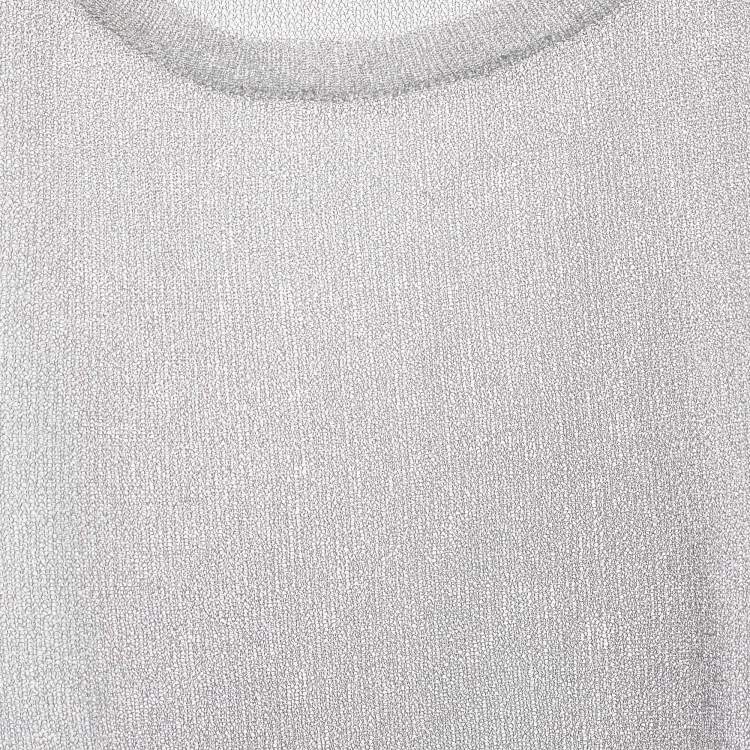 Pre Owned D&G Silver Mesh Sheer Top M