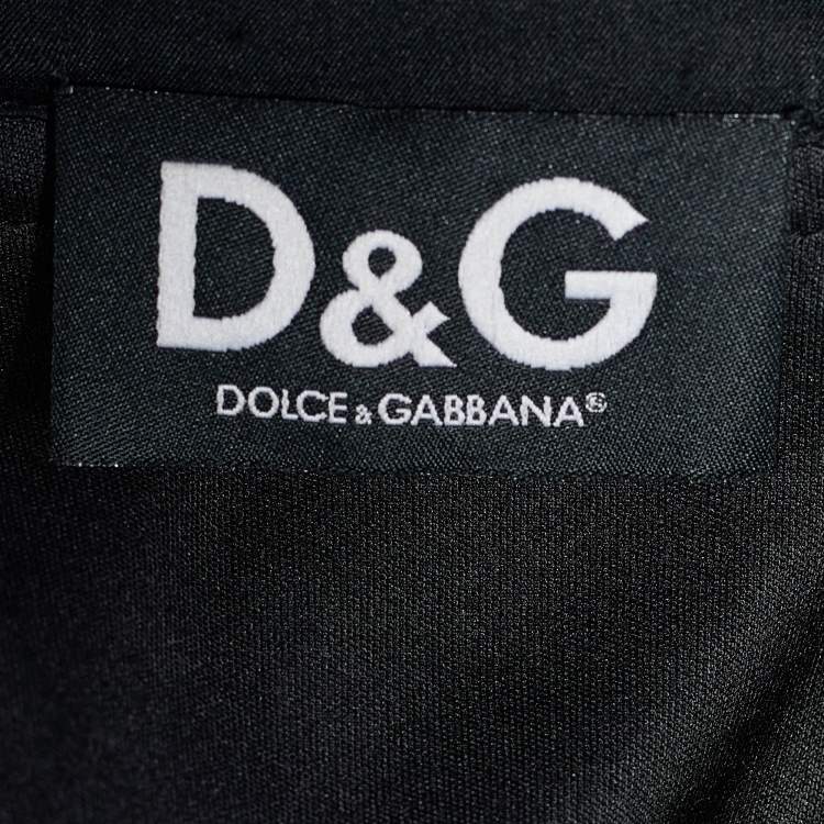 Pre Owned D&G Black Lace & Tulle Bead Embellished Tie Detail Jacket M