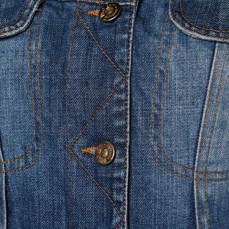 Pre Owned D&G Blue Denim Button Front Jacket S