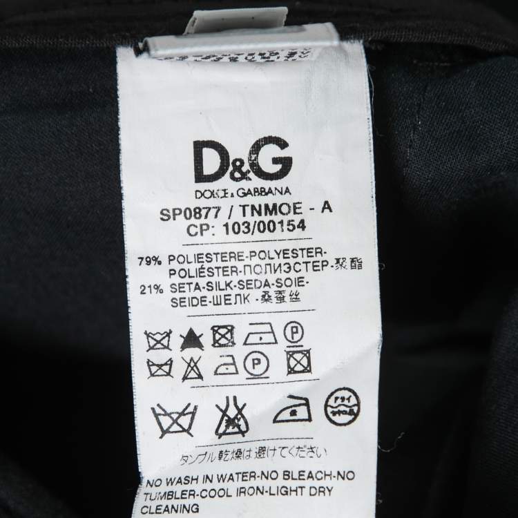 Pre Owned D&G Black Satin Wide-Leg Trousers S