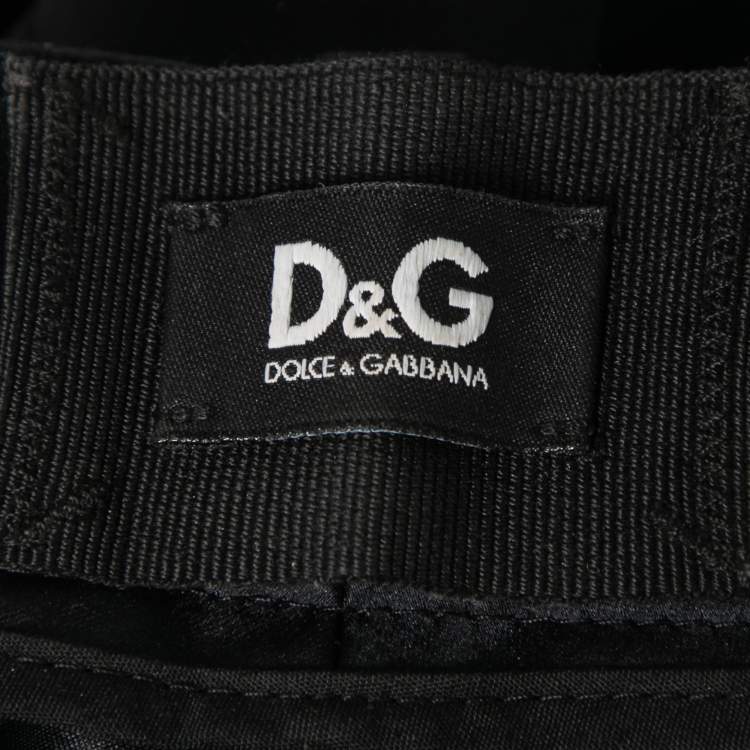 Pre Owned D&G Black Satin Wide-Leg Trousers S