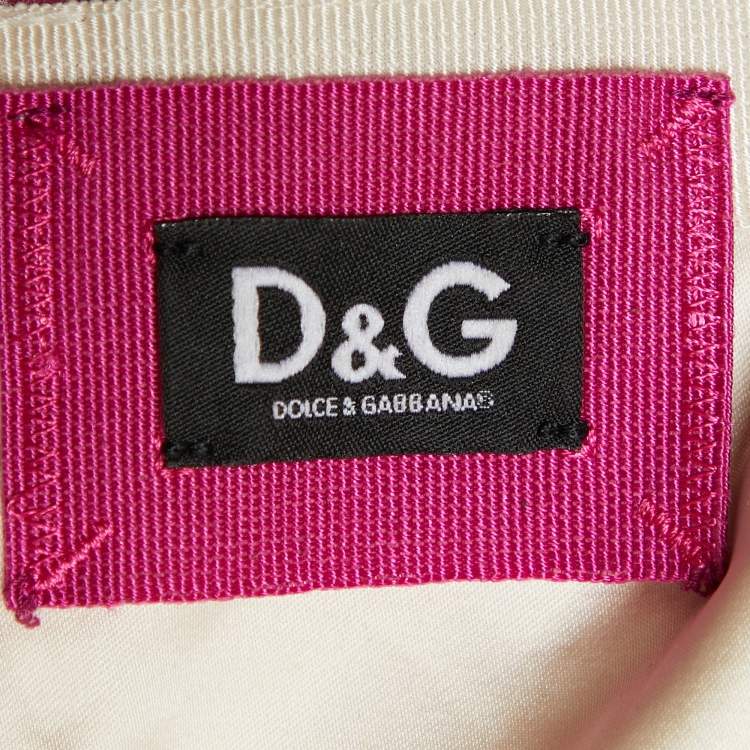 Pre Owned D&G Purple Floral Printed Silk Chiffon Tie Detail Strapless Mini Dress S