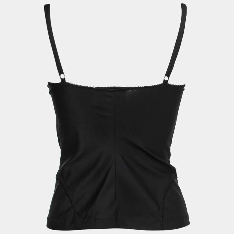 Pre Owned D&G by Dolce & Gabbana Black Mesh Lace Overlay Bustier Top S