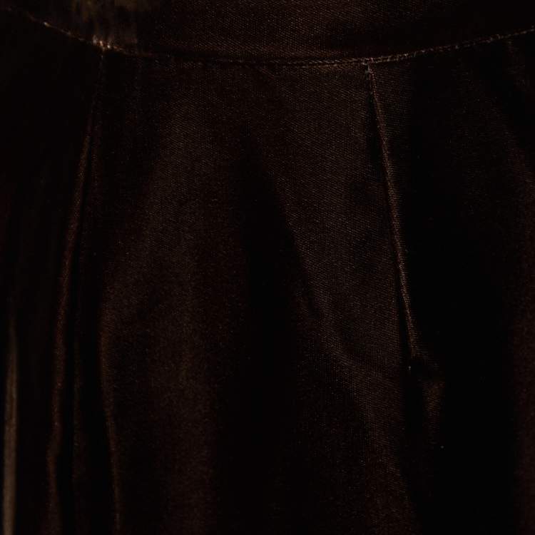 Pre Owned D&G Brown Velvet Midi Skirt M