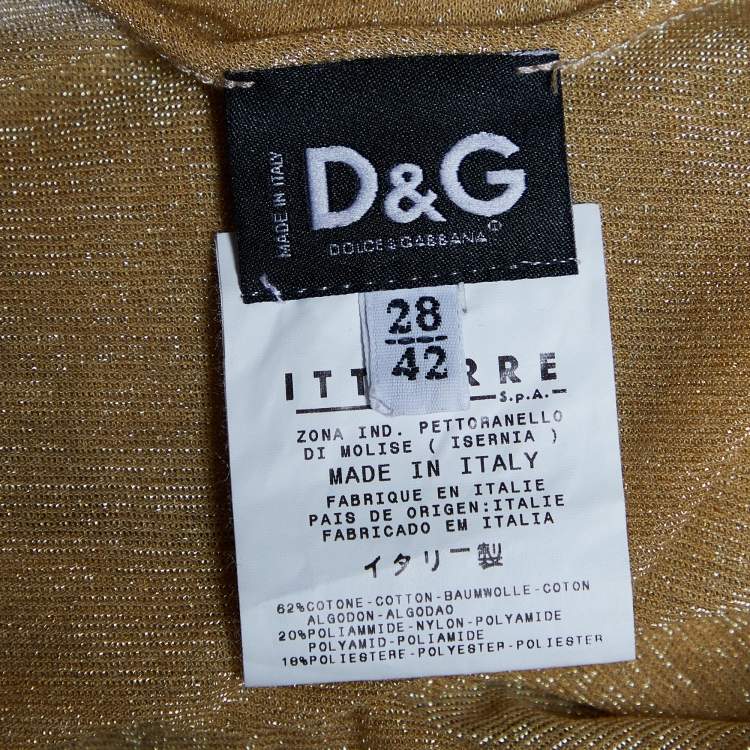 Pre Owned D&G Metallic Gold Lurex Top M