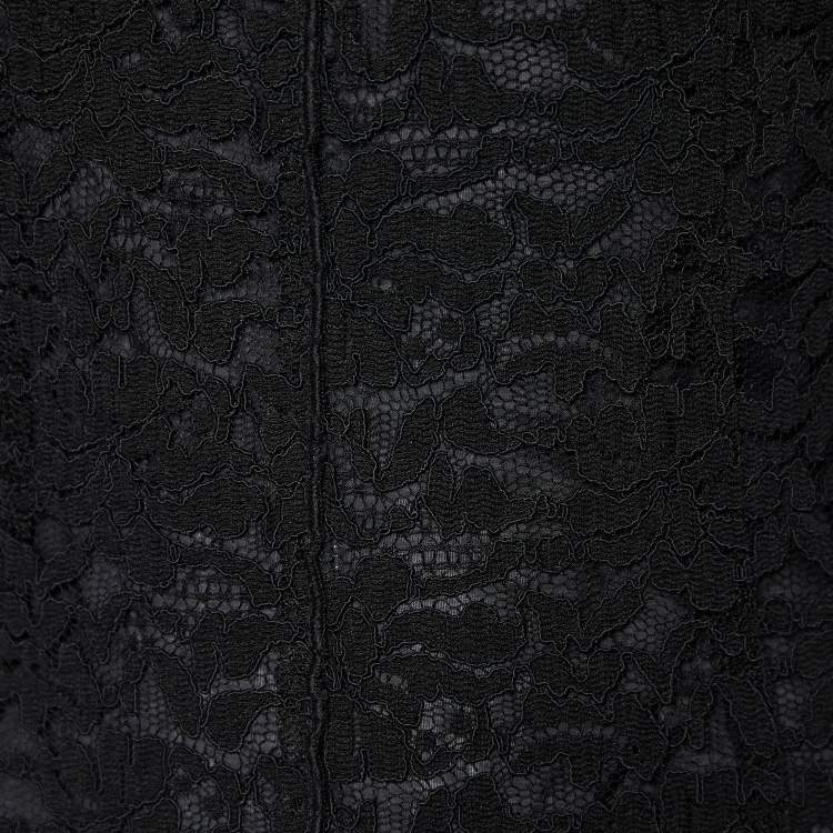Pre Owned D&G Black Lace Plunge Back Sleeveless Mini Dress S