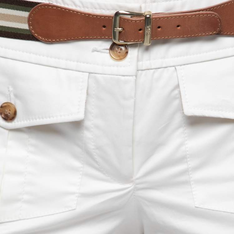 Pre Owned D&G White Cotton Belted Mini Shorts S