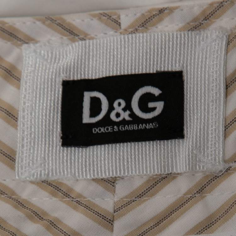 Pre Owned D&G White Cotton Belted Mini Shorts S