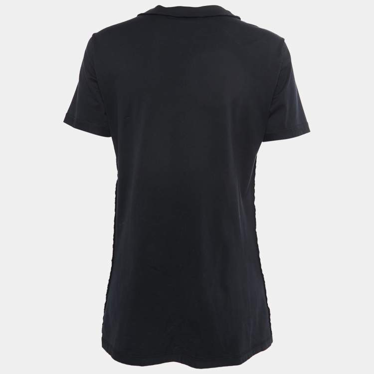 Pre Owned D&G Black Cotton Rhinestone Embellished T-Shirt M