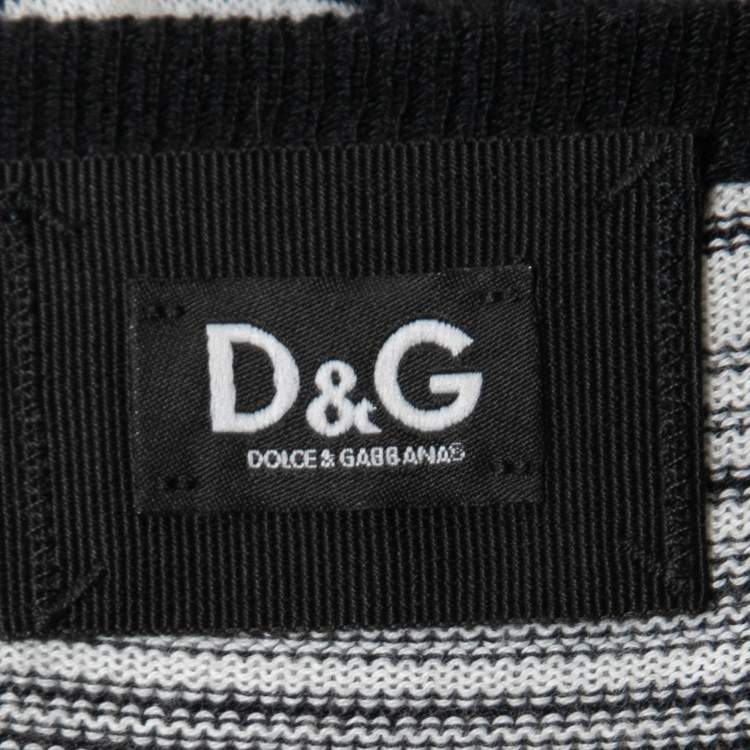 Pre Owned D&G Monochrome Knit Dress L
