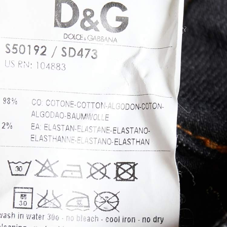 Pre Owned D&G  Navy Blue Denim Straight Leg Jeans S Waist 26" 
