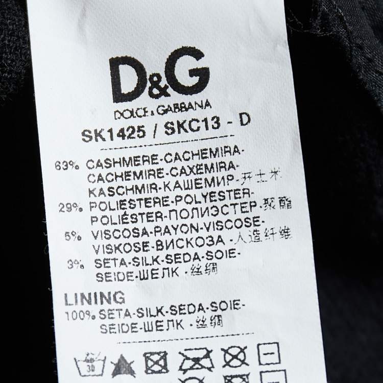 Pre Owned D&G Black Sequin Embellished Cashmere Button Front Cardigan L