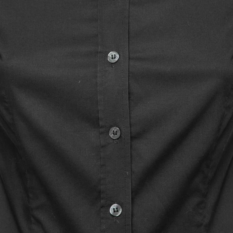 Pre Owned D&G Black Stretch Cotton Button Front Shirt S