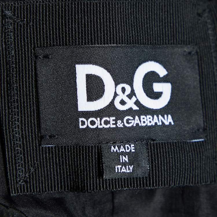 Pre Owned D&G Black Silk Contrast Ruffle Sleeve Top L