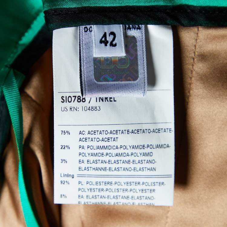 Pre Owned D&G Green Satin Pencil Skirt M