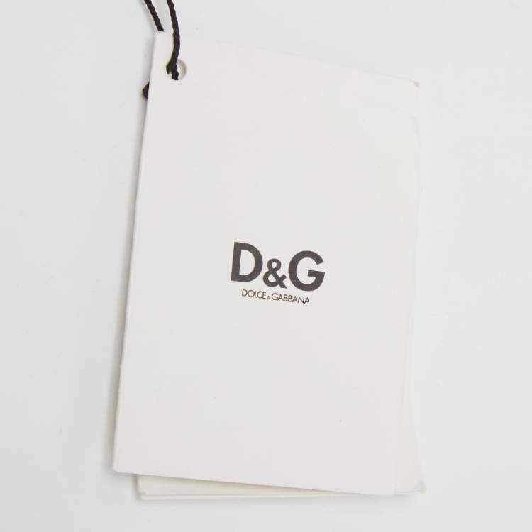 Pre Owned D&G White & Blue Dot Printed Silk Blend Sleeveless Midi Dress S