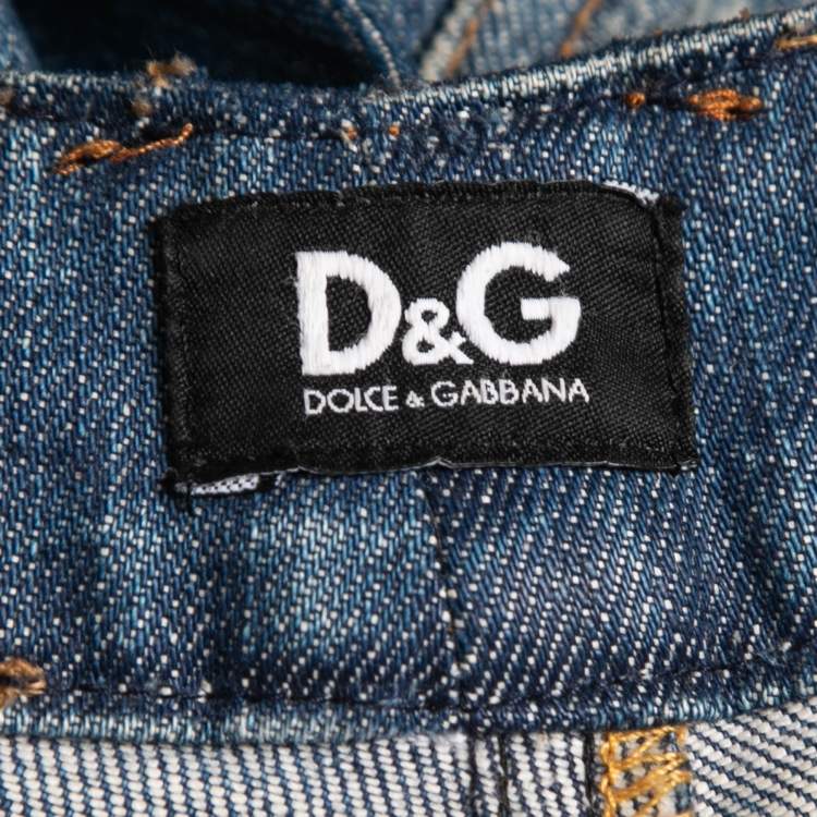 Pre Owned D&G Blue Distressed Denim Jeans S