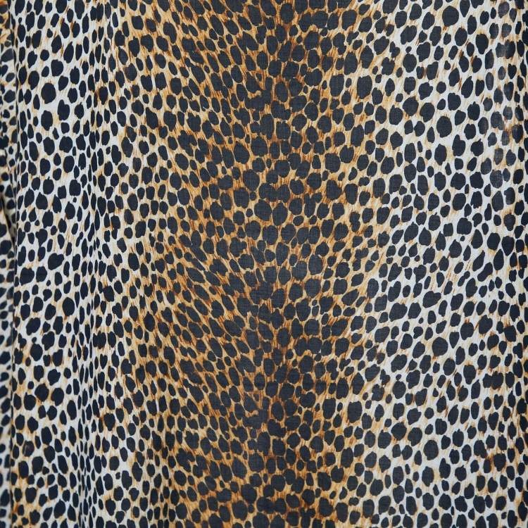 Pre Owned D&G Brown Animal Printed Cotton Shift Dress M